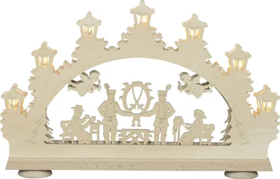Obrázok produktu pre Sviečkový oblúk baníci LED osvetlenie prírodné ŠxVxH 18,5x31x6cm NOVINKA