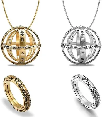 Produktbild von Fidgets Anti-Kompressionsspinner-Ringe, Spielzeug, 2 Stück, Stressabbau für Kinder und Erwachsene (Gold + Silber)