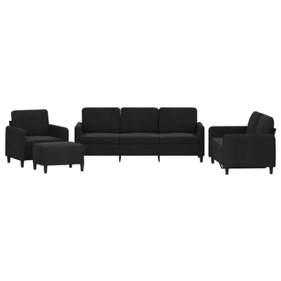 Produktbild von VidaXL 3201949, Schwarz, Schaum, Metall, Polyester, Polywood, Textil, 198 cm, 77 cm, 80 cm