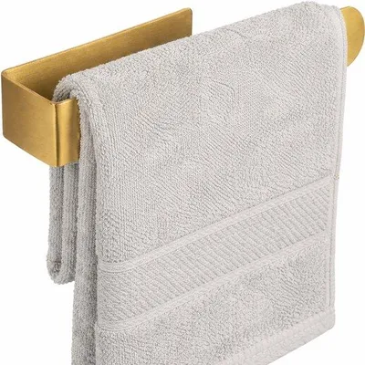 Produktbild von Ultiluxe Selbstklebender Handtuchhalter - Handtuchstange aus Edelstahl - Für Bad oder Toilette - Ohne Bohren - Maße 24 x 5 x 4 cm - Messing