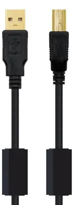 Produktbild von USB 2.0 A zu USB-B-Kabel NANOCABLE 10.01.120 Schwarz