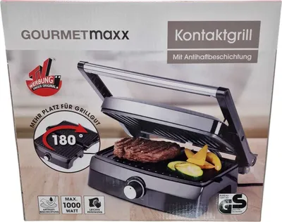 Produktbild von GOURMETmaxx Kontaktgrill mit Antihaftbeschichtung, 1000 Watt, stufenlos einstellbar,