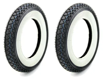 Produktbild von Reifen-Set aus 2 KENDA Weißwand Reifen 3,50 x 10 Zoll 51J 4PR Profil K333 für Roller