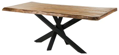 Immagine prodotto di MASSIVMOEBEL24 | Tavolo da pranzo in legno di mango - laccato naturale / gambe mikado antracite matt 200x100x79