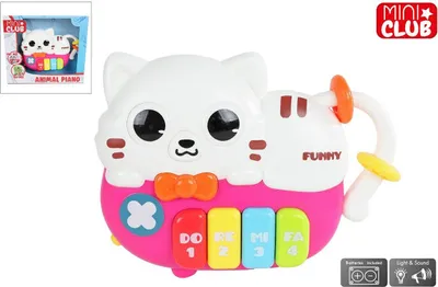 Produktbild von Dierenpiano Katze Spielzeug mit Licht und Ton 15cm Musikspaß