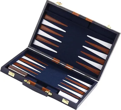 Imagen del producto de Juego de backgammon para varios jugadores, con piezas de plástico, color azul