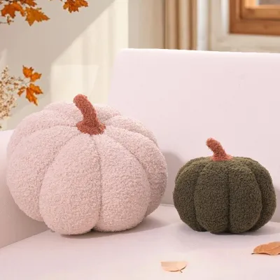 Image de Omgoods - Ensemble de 2 coussins en forme de citrouille, dimensions 20 cm et 30 cm