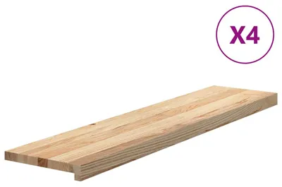 Produktbild von vidaXL Treppenstufen 4 Stk. Unbehandelt 110x25x2 cm Massivholz Eiche