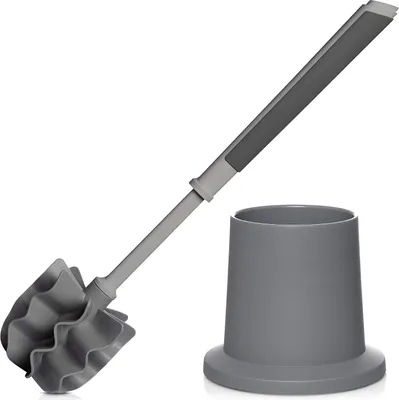 Produktbild von Toilettenbürste Silikon Set,WC- Bürste,Klobürste,Silikon Garnitur,Trendfarbe grau