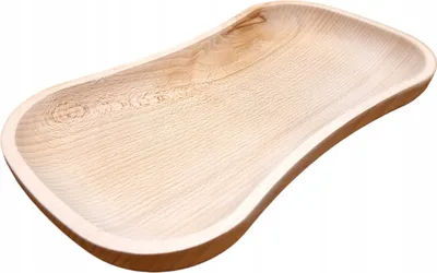 Obrázek produktu pro Půlměsíční dřevěný podnos z bukového dřeva 30x16,5 cm