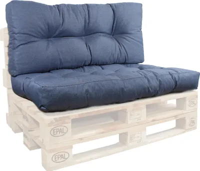 Immagine prodotto di Set completo cuscino seduta 80 cm e schienale 50 cm per Euro pallet blu