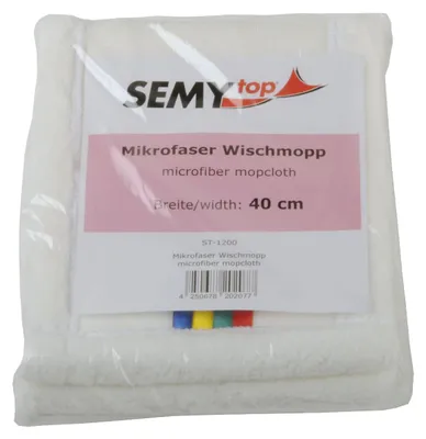 Produktbild von Semy Top Mikrofaser Wischmopp, weiß 40 cm, 5er Pack (5 x 1 Stück)