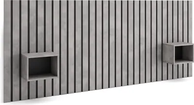 Immagine prodotto di COZY Testiera e Comodini, 258x107x3cm, Letto 150,160,180cm, Pannelli, Cemento