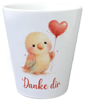 Produktbild von Papagei Herzballon Danke dir Blumentopf
