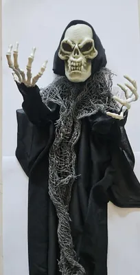 Produktbild von XXL Halloween Deko Skelett Totenkopf Hänger 90 cm Hoch Bewegliche Hände Karneval