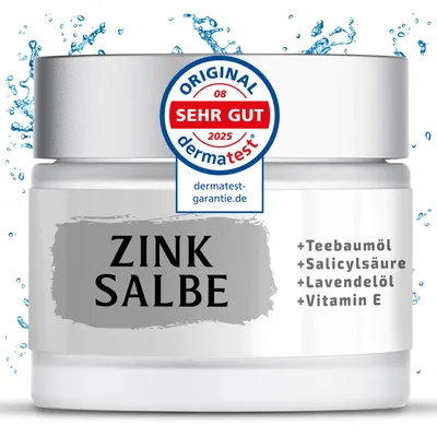Produktbild von Zinksalbe gegen Pickel | Hochdosiert+Teebaumöl+Salicylsäure|50 ml|Naturkosmetik|Anti Pickel Creme gegen unreine Haut | Satisa