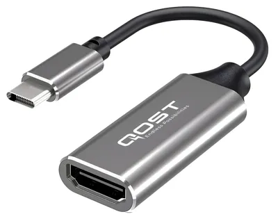Produktbild von Qost – USB-C auf HDMI Adapter – Spacegrau – 4K / 60Hz – Converter – Type-C auf HDMI – Thunderbolt 3