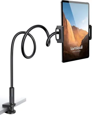 Produktbild von Famanu Tablet-Halter mit flexiblem Schwanenhals und Klemme für das Bett