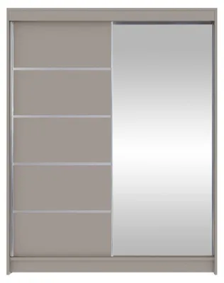 Produktbild von MIRJAN24 Schwebetürenschrank Camino III, Garderobe mit zwei Türen, Frontspiegel, Kleiderschrank (Farbe: Cashmere, ohne Beleuchtung)