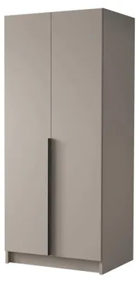 Produktbild von MIRJAN24 Kleiderschrank Bono I, Schlafzimmer, Drehtürenschrank, mit Kleiderstange, Modern, Garderobenschrank, Metallgriffe (Farbe: Cashmere / Cashmere + Schwarz)