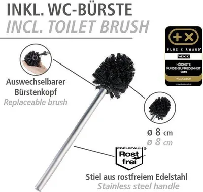 Produktbild von Famanu Toilettenpapierhalter und WC-Bürstenhalter aus Bambus - Stehendes WC-Garnitur Rivalta - 23 x 70 x 18 cm - Braun