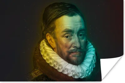 Produktbild von MuchoWow® Poster Wilhelm von Oranien - Adriaen Thomasz - Farben 60x40 cm - Schlafzimmerdekoration