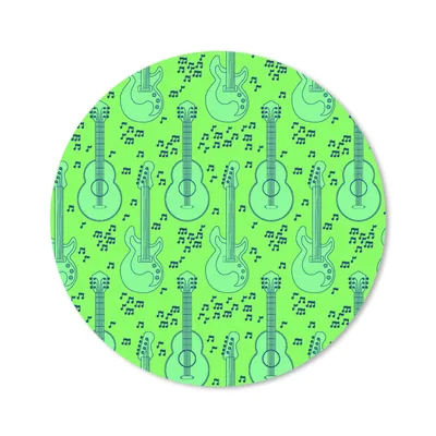 Produktbild von MuchoWow® Mauspad Mousepad Gitarre - Muster - Grün 30x30 cm - Mousepads - Maus Mat - Pad - Mausunterlage - Tischunterlage - Schreibtischmatten