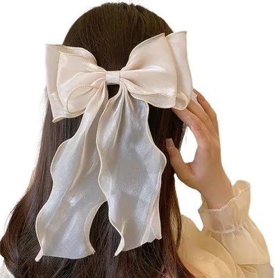 Produktbild von Große Haarspange Damen Haarclip mit Franse für Frauen Mädchen Beige