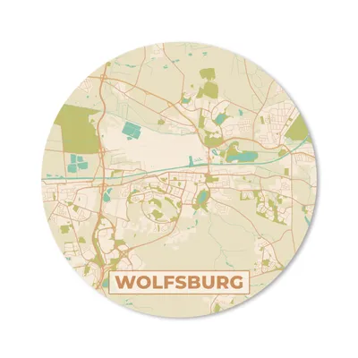 Produktbild von MuchoWow® Mauspad Mousepad Wolfsburg - Karte - Stadtplan - Vintage 40x40 cm - Mousepads - Maus Mat - Pad - Mausunterlage - Schreibtisch Accessoires