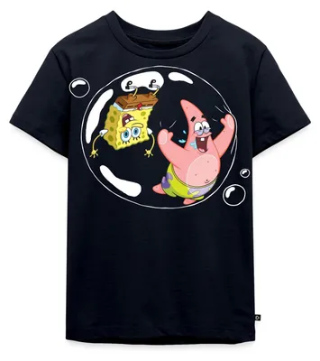 Produktbild von Spreadshirt Spongebob Schwammkopf Mit Patrick In Einer Blase Kinder Premium T-Shirt, 110/116 (4 Jahre), Navy