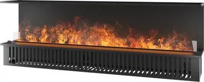 Imagen del producto de Chimenea de etanol empotrada C2200 con llama de múltiples colores, efecto 3D y control mediante aplicación, depósito de 4,8 litros - 220 cm