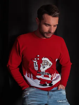 Produktbild von Wayfarer Weihnachtspulli Santa rot XS
