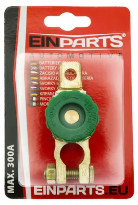 Productafbeelding van Enkelpolige accuklem voor auto's, 12V/24V, met eenvoudige massaverbinding en schakelaar