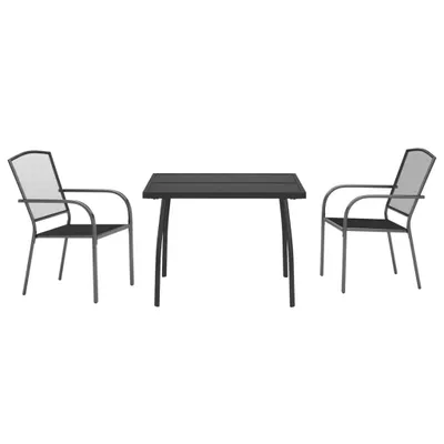 Image de vidaXL Ensemble de jardin 3 pièces anthracite acier