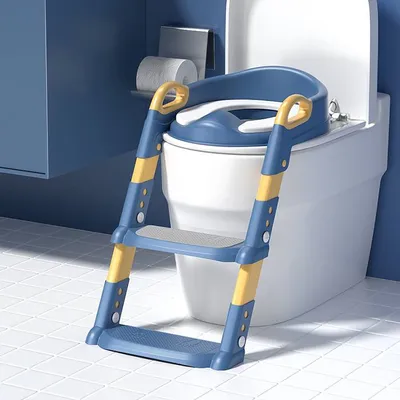 Imagen del producto de Escalón plegable para el entrenamiento del niño en el uso del inodoro - Para un entrenamiento cómodo en el uso del inodoro, color azul