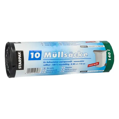 Produktbild von Papstar 12396, 140 l, Schwarz, Lineares Polyethylen mit niedriger Dichte (LLDPE), 1100 mm, 800 mm, 10 Stück(e)