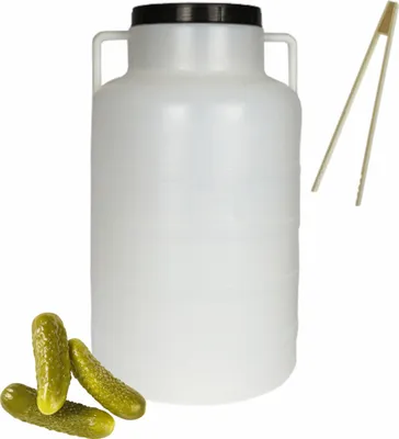 Zdjęcie produktu dla Beczka plastikowa Beczka na żywność Beczka na kiszoną kapustę 60L + DREWNIANE szczypce