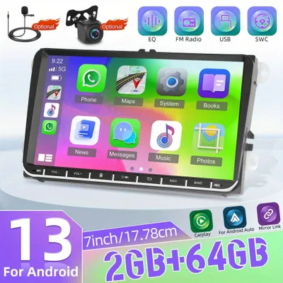 Immagine prodotto di Autoradio - Lettore multimediale 2DIN - Autoradio - Sistema audio per auto - Doppio DIN - Android 13