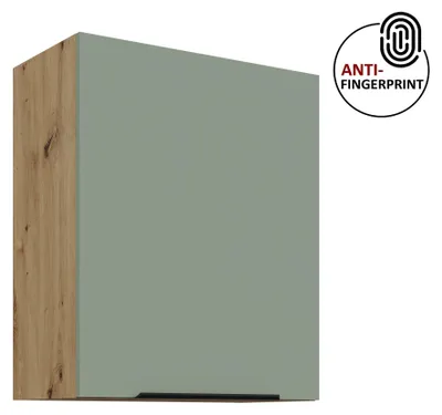 Produktbild von Küchen Hängeschrank 60 cm ARIA Aquamarin ultra matt + Eiche Artisan matt, hochwertige Fronten mit Anti Fingerprint Beschichtung Küchenzeile Küchenblock
