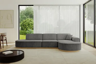 Produktbild von ALTDECOR Ecksofa in L-Form MARI-L2-v2 - 328x171x83 cm Dunkelgrau - Corner Sofa Bett Eckcouch Couch Wohnlandschaft Cauchsofa