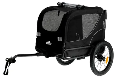 Produktbild von Hundefahrradanhänger 2-in-1 für Hunde – Fahrradanhänger, Jogger & Buggy – Zusammenklappbar & Multifunktional – Bis 20 kg – E-Bike geeignet – Schwarz