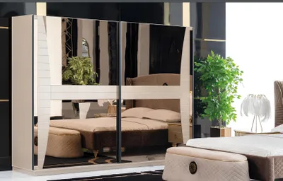 Produktbild von Luxus Set Schlafzimmer Bett Nachttisch Kommode Hocker Gruppe Garnitur Neu 5tlg.