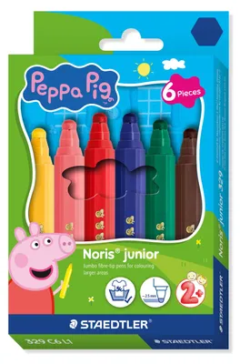Produktbild von STAEDTLER Fasermaler Noris junior Peppa 6er Kartonetui