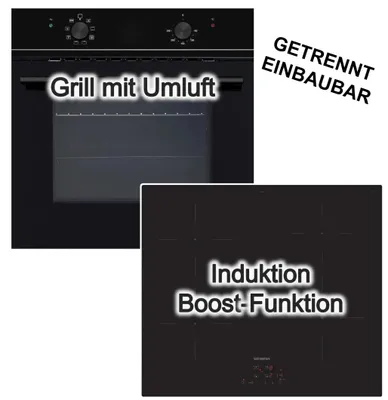 Produktbild von Herdset Wolkenstein Einbaubackofen ECO Funktion + Siemens Induktionskochfeld 60 cm powerBoost touchControl