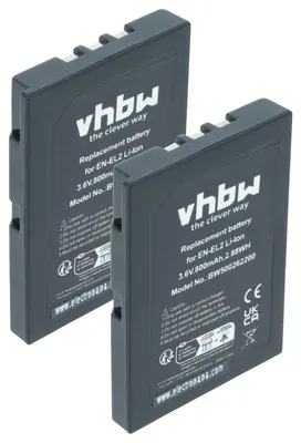 Produktbild von vhbw 2x Akku Ersatz für Nikon EN-EL2 für Kamera (800 mAh, 3,6 V, Li-Ion)