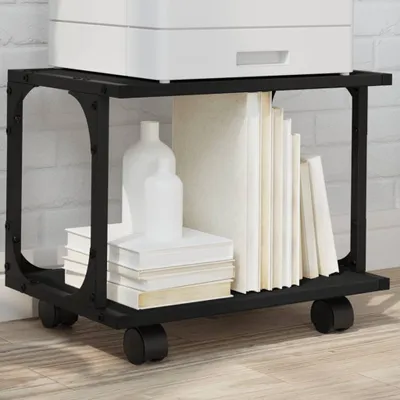 Obrázek produktu pro vidaXL Stojan na tiskárnu 2 police černý 41x28x33,5 cm Materiál na bázi dřeva