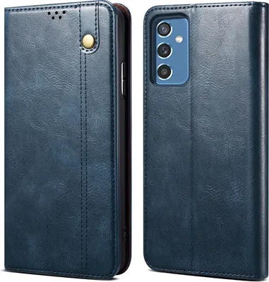 Produktbild von Galaxy A13 5G Hülle, Leder Flip Brieftasche Schutzhülle für Samsung Galaxy A13 5G Blau