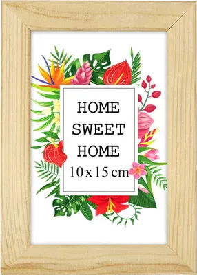 Obrázok produktu pre MG Design rám na obrazy 10 x 15 cm - prírodná farba, z dreva, s akrylovým sklom - na vertikálne alebo horizontálne zavesenie/postavenie, na fotografie, plagáty