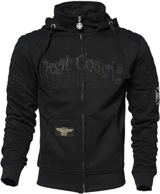 Productafbeelding van West Coast Choppers, hoodie met aramidevoering, model Por Vida, kleur zwart, maat M (heren)