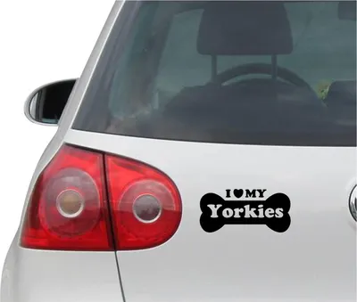 Produktbild von Aufkleber / Autoaufkleber - JDM - Die cut - I Love My Yorkies Decal Auto Fenster Laptop Sticker - schwarz - 149mm x71mm